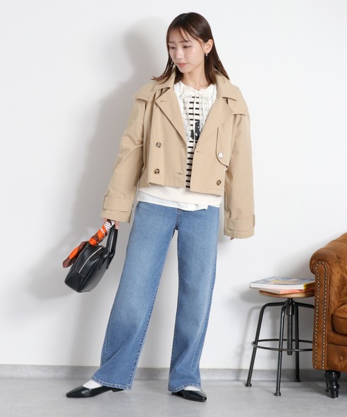 cepo（セポ）の「ブロックインレーロゴボーダースウェット（スウェット・レディース・ホワイト系その他/ネイビー系・M）」の6枚目の写真