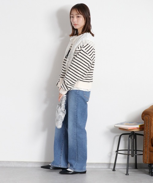 cepo（セポ）の「ブロックインレーロゴボーダースウェット（スウェット・レディース・ホワイト系その他/ネイビー系・M）」の12枚目の写真