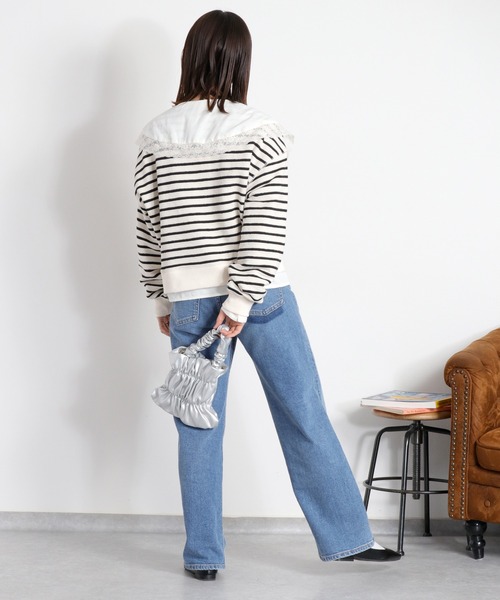 cepo（セポ）の「ブロックインレーロゴボーダースウェット（スウェット・レディース・ホワイト系その他/ネイビー系・M）」の10枚目の写真