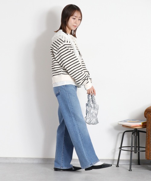 cepo（セポ）の「ブロックインレーロゴボーダースウェット（スウェット・レディース・ホワイト系その他/ネイビー系・M）」の3枚目の写真