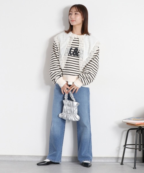 cepo（セポ）の「ブロックインレーロゴボーダースウェット（スウェット・レディース・ホワイト系その他/ネイビー系・M）」の11枚目の写真