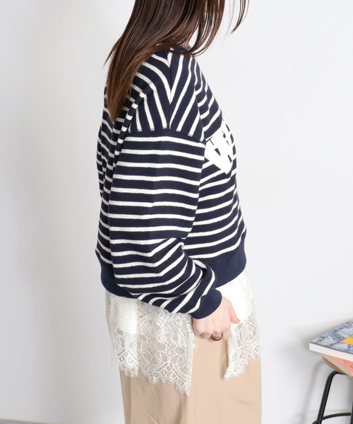 cepo（セポ）の「ブロックインレーロゴボーダースウェット（スウェット・レディース・ホワイト系その他/ネイビー系・M）」の22枚目の写真