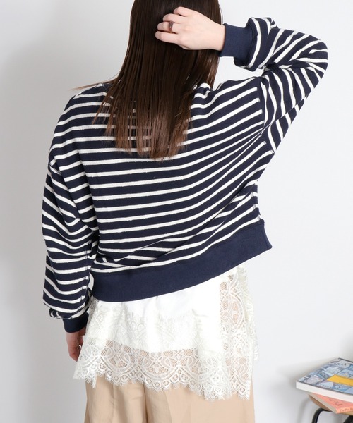 cepo（セポ）の「ブロックインレーロゴボーダースウェット（スウェット・レディース・ホワイト系その他/ネイビー系・M）」の21枚目の写真