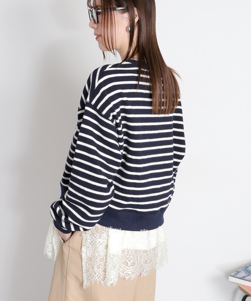 cepo（セポ）の「ブロックインレーロゴボーダースウェット（スウェット・レディース・ホワイト系その他/ネイビー系・M）」の20枚目の写真