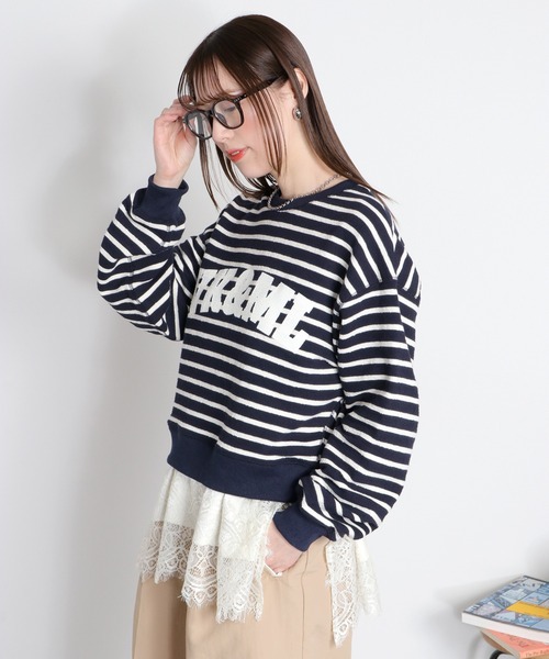 cepo（セポ）の「ブロックインレーロゴボーダースウェット（スウェット・レディース・ホワイト系その他/ネイビー系・M）」の19枚目の写真