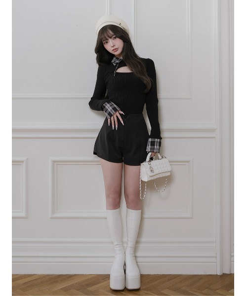 Darich（ダーリッチ）の「サイドアップショートパンツ（その他パンツ・レディース・グレー/ブラック/アイボリー・M/S）」の7枚目の写真