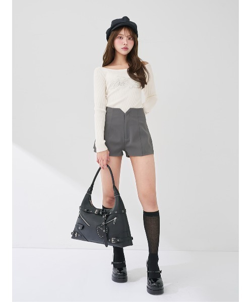 Darich（ダーリッチ）の「サイドアップショートパンツ（その他パンツ・レディース・グレー/ブラック/アイボリー・M/S）」の8枚目の写真