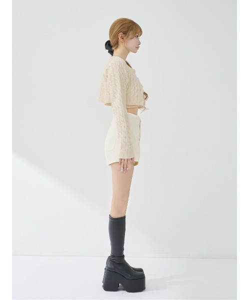 Darich（ダーリッチ）の「サイドアップショートパンツ（その他パンツ・レディース・グレー/ブラック/アイボリー・M/S）」の4枚目の写真