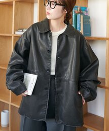 DISCOAT（ディスコート）の「【Enlude】フェイクレザーショートコート《ユニセックス》（その他アウター）」