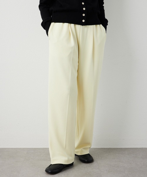 Whim Gazette（ウィムガゼット）の「カットジョーゼットパンツ（その他パンツ・レディース・ブラック/オフホワイト/レモンイエロー・38/36）」の3枚目の写真