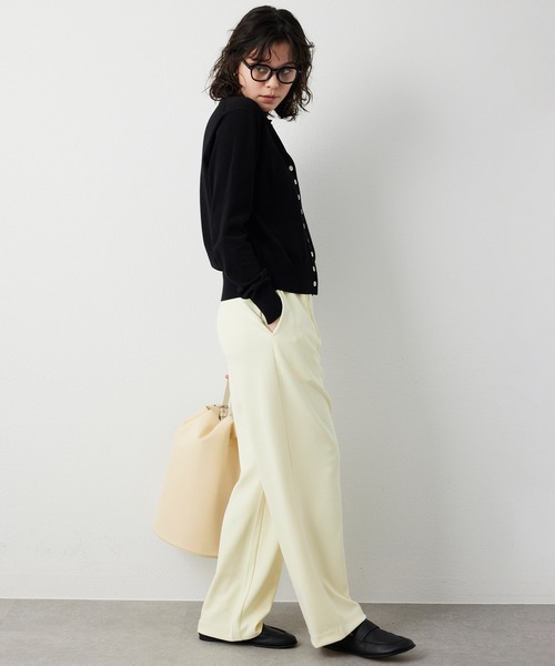 Whim Gazette（ウィムガゼット）の「カットジョーゼットパンツ（その他パンツ・レディース・ブラック/オフホワイト/レモンイエロー・38/36）」の14枚目の写真