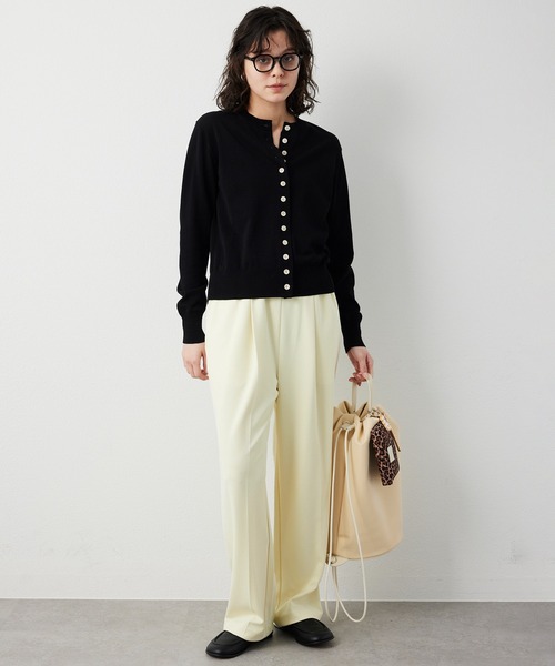 Whim Gazette（ウィムガゼット）の「カットジョーゼットパンツ（その他パンツ・レディース・ブラック/オフホワイト/レモンイエロー・38/36）」の17枚目の写真