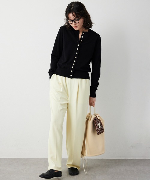 Whim Gazette（ウィムガゼット）の「カットジョーゼットパンツ（その他パンツ・レディース・ブラック/オフホワイト/レモンイエロー・38/36）」の11枚目の写真