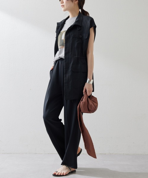 Whim Gazette（ウィムガゼット）の「カットジョーゼットパンツ（その他パンツ・レディース・ブラック/オフホワイト/レモンイエロー・38/36）」の6枚目の写真