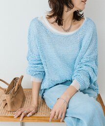 RIVE DROITE | 予約【抜け感】テープヤーンボートネックニット(ニット/セーター)