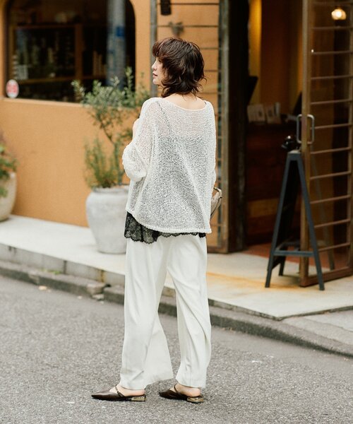 RIVE DROITE（リヴドロワ）の「予約【抜け感】テープヤーンボートネックニット（ニット/セーター・レディース・サックスブルー/モカ/オフホワイト・FREE）」の21枚目の写真