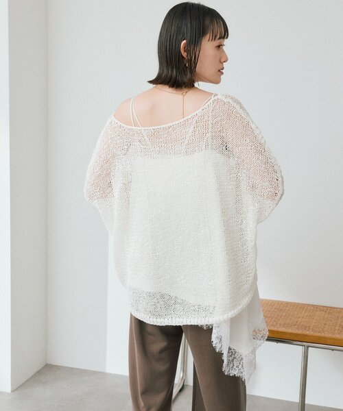 RIVE DROITE（リヴドロワ）の「【ご好評につき再販売開始！】テープヤーンボートネックニット（ニット/セーター・レディース・サックスブルー/モカ/オフホワイト・FREE）」の9枚目の写真