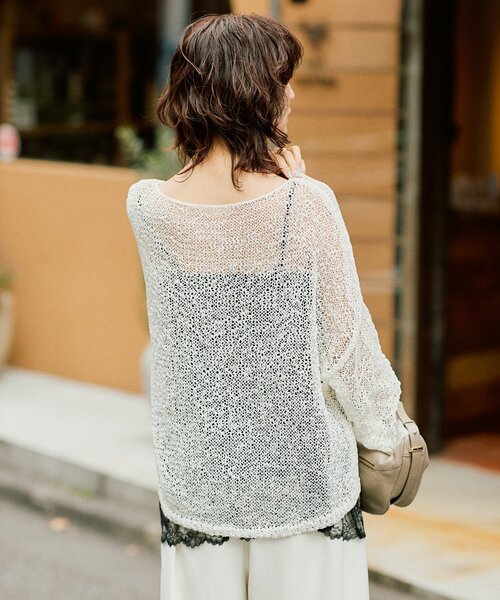 RIVE DROITE（リヴドロワ）の「【ご好評につき再販売開始！】テープヤーンボートネックニット（ニット/セーター・レディース・サックスブルー/モカ/オフホワイト・FREE）」の18枚目の写真