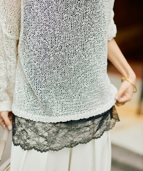 RIVE DROITE（リヴドロワ）の「【ご好評につき再販売開始！】テープヤーンボートネックニット（ニット/セーター・レディース・サックスブルー/モカ/オフホワイト・FREE）」の21枚目の写真