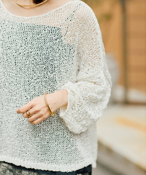 RIVE DROITE（リヴドロワ）の「【ご好評につき再販売開始！】テープヤーンボートネックニット（ニット/セーター・レディース・サックスブルー/モカ/オフホワイト・FREE）」の22枚目の写真