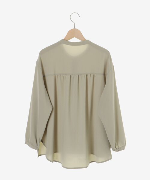 le.coeur blanc（ルクールブラン）の「2WAYジョーゼットギャザースリーブブラウス（シャツ/ブラウス・レディース・ダークグレー/カーキオリーブ/ピンク/ブラック/サックスブルー/ネイビー/オフホワイト・38）」の17枚目の写真