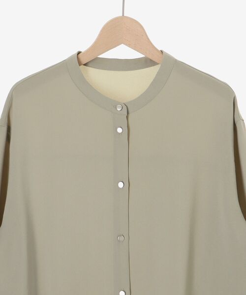 le.coeur blanc（ルクールブラン）の「2WAYジョーゼットギャザースリーブブラウス（シャツ/ブラウス・レディース・ダークグレー/カーキオリーブ/ピンク/ブラック/サックスブルー/ネイビー/オフホワイト・38）」の16枚目の写真