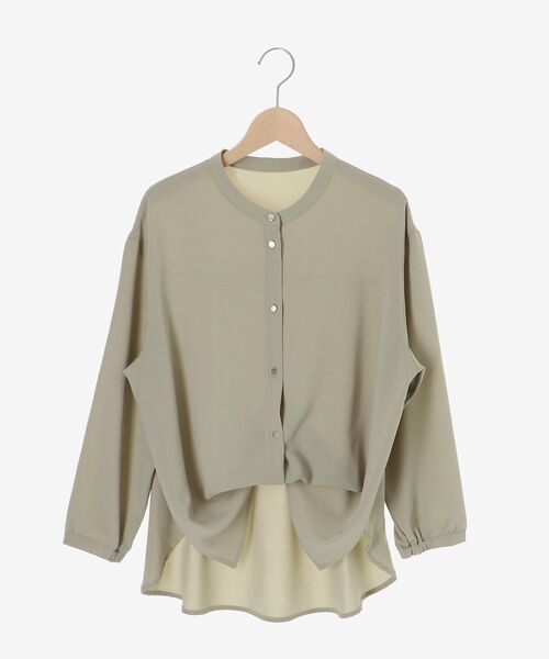 le.coeur blanc（ルクールブラン）の「2WAYジョーゼットギャザースリーブブラウス（シャツ/ブラウス・レディース・ダークグレー/カーキオリーブ/ピンク/ブラック/サックスブルー/ネイビー/オフホワイト・38）」の13枚目の写真