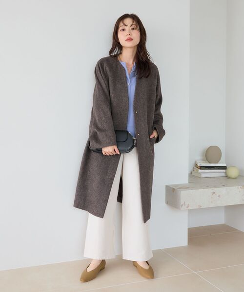 le.coeur blanc(ルクールブラン)の「【大人気高レビュー】長袖/2WAYジョーゼットギャザースリーブブラウス(シャツ/ブラウス・レディース・ダークグレー/カーキオリーブ/ピンク/ブラック/サックスブルー/ネイビー/オフホワイト/アイボリー・38)」の9枚目の写真