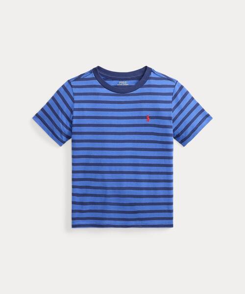 POLO RALPH LAUREN CHILDRENSWEAR(ポロ ラルフ ローレン チルドレンズウェア)の「ストライプド コットン ジャージー Tシャツ(Tシャツ/カットソー・キッズ・ブルー・3/4/6/7)」の1枚目の写真