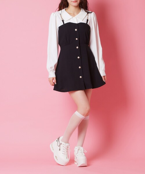 cs T&P（シーエスティーアンドピー）の「十字架チェーン付き厚底スニーカー（スニーカー・レディース・ホワイト/ブラック・LL/L/M/S）」の5枚目の写真