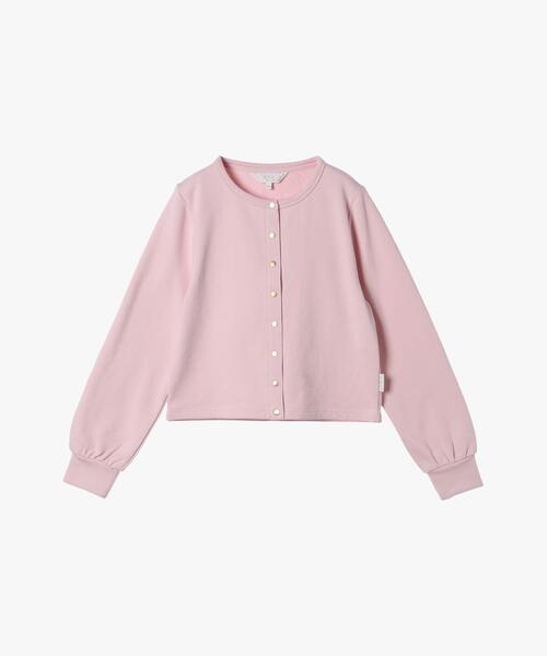 To b. by agnes b.(トゥービーバイアニエスベー)の「コットン フレンチ テリー パフ カーディガン(カーディガン/ボレロ・レディース・ピンク・38/40)」の2枚目の写真