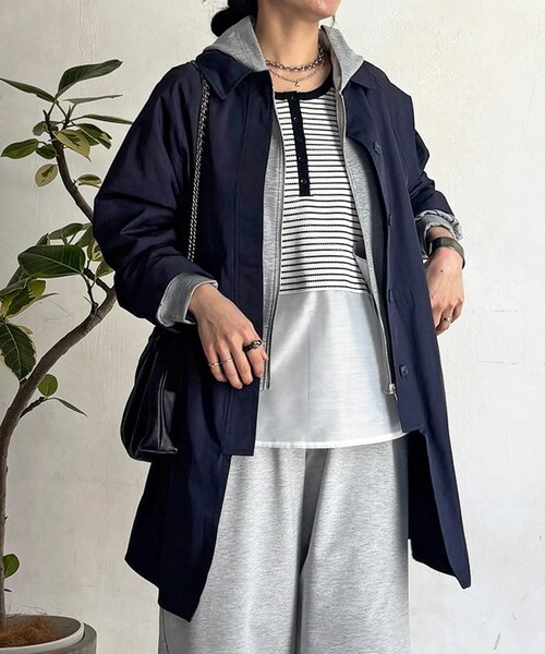 un dix cors(アンディコール)の「マルチウェイステンカラーコート(その他アウター・レディース・ネイビー/ベージュ/カーキ・FREE)」の5枚目の写真