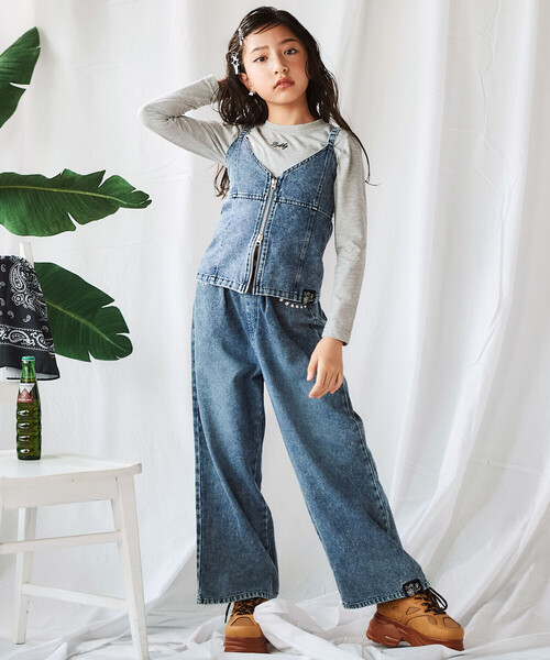 ZIDDY（ジディ）の「スタッズデニムワイドパンツ(130~160cm)（デニムパンツ・キッズ・パープル/ブルー・FREE/150cm/140cm/130cm）」の11枚目の写真