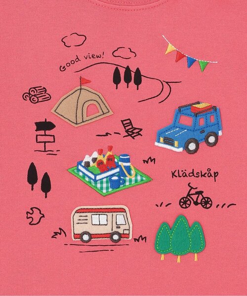 kladskap（クレードスコープ）の「ピクニックアップリケ半袖Tシャツ（Tシャツ/カットソー・キッズ・スモークピンク/オフホワイト・110cm/100cm/90cm/80ｃｍ/120cm）」の12枚目の写真