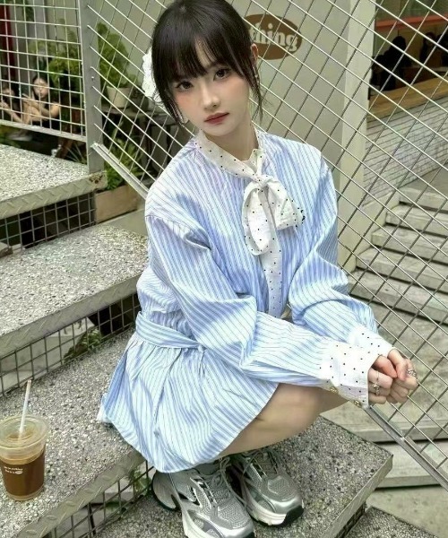 almo(アルモ)の「【LAMPOON】ストライプドットワンピース(ワンピース・レディース・ブルー・SMALL/MEDIUM/LARGE)」の8枚目の写真