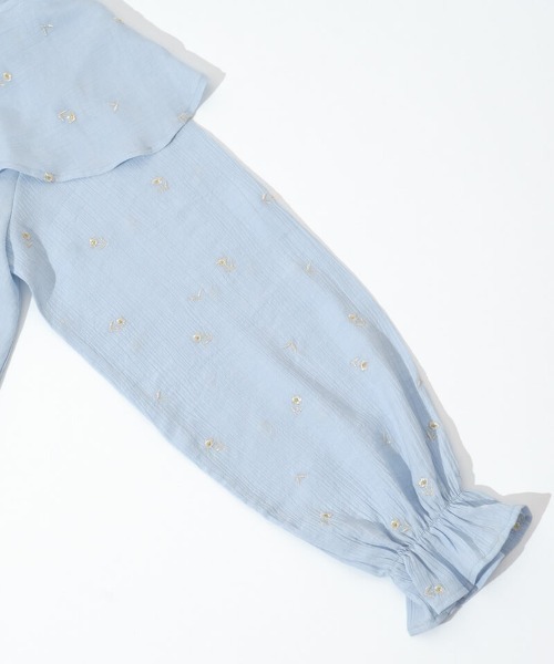 flower（フラワー）の「ルミナスエンブロイダリーブラウス（シャツ/ブラウス・レディース・ブルー/ホワイト・FREE）」の19枚目の写真