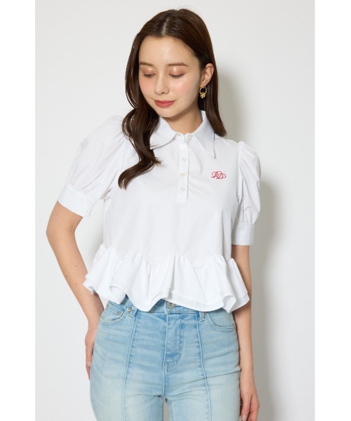 rienda(リエンダ)の「ボリュームフリルヘムブラウス 春服(シャツ/ブラウス・レディース・ブルー/マルチ/ホワイト・SMALL/MEDIUM)」の5枚目の写真