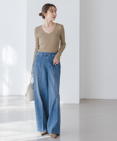 SERGE de bleu（サージ）の「《・NOBLE別注》SERGE/サージ W SIDE ZIP PANTS（デニムパンツ・レディース・ブルー・26/25/24/23）」の12枚目の写真