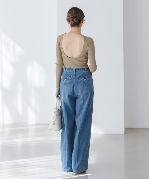 SERGE de bleu（サージ）の「《・NOBLE別注》SERGE/サージ W SIDE ZIP PANTS（デニムパンツ・レディース・ブルー・26/25/24/23）」の4枚目の写真