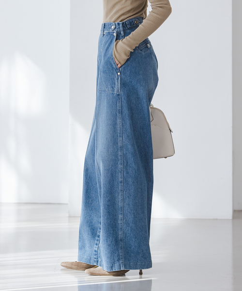 SERGE de bleu（サージ）の「《・NOBLE別注》SERGE/サージ W SIDE ZIP PANTS（デニムパンツ・レディース・ブルー・26/25/24/23）」の6枚目の写真