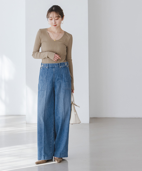 SERGE de bleu（サージ）の「《・NOBLE別注》SERGE/サージ W SIDE ZIP PANTS（デニムパンツ・レディース・ブルー・26/25/24/23）」の8枚目の写真