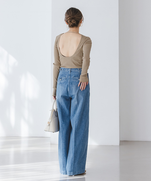 SERGE de bleu（サージ）の「《・NOBLE別注》SERGE/サージ W SIDE ZIP PANTS（デニムパンツ・レディース・ブルー・26/25/24/23）」の2枚目の写真