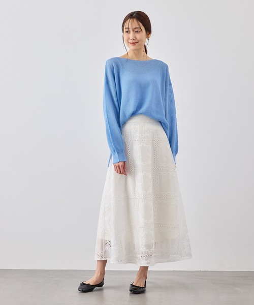 ROPE' PICNIC(ロペピクニック)の「プチスパンコールメッシュニット(ニット/セーター・レディース・サックスブルー/ブラック/キャメル/オフホワイト・FREE)」の5枚目の写真