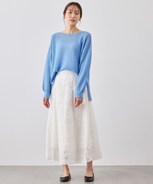 ROPE' PICNIC(ロペピクニック)の「プチスパンコールメッシュニット(ニット/セーター・レディース・サックスブルー/ブラック/キャメル/オフホワイト・FREE)」の7枚目の写真