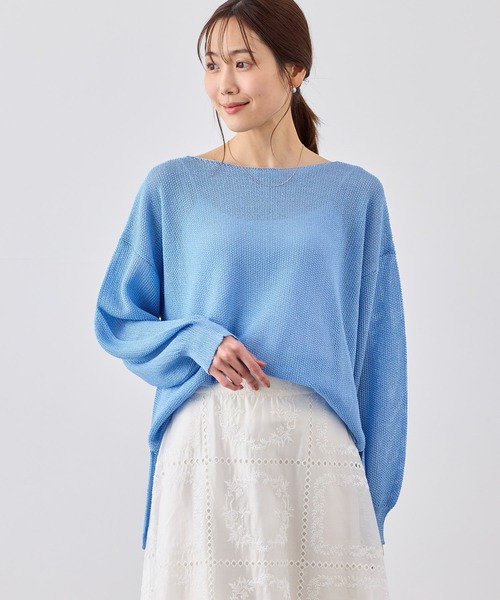 ROPE' PICNIC(ロペピクニック)の「プチスパンコールメッシュニット(ニット/セーター・レディース・サックスブルー/ブラック/キャメル/オフホワイト・FREE)」の9枚目の写真