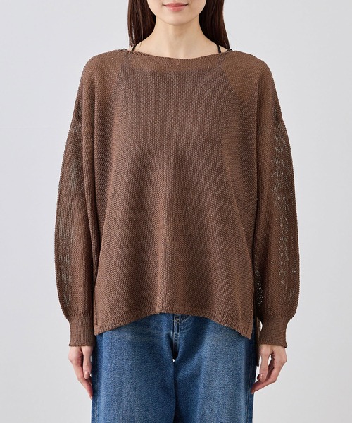 ROPE' PICNIC(ロペピクニック)の「プチスパンコールメッシュニット(ニット/セーター・レディース・サックスブルー/ブラック/キャメル/オフホワイト・FREE)」の11枚目の写真