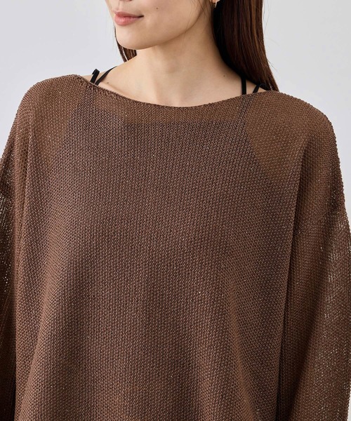 ROPE' PICNIC(ロペピクニック)の「プチスパンコールメッシュニット(ニット/セーター・レディース・サックスブルー/ブラック/キャメル/オフホワイト・FREE)」の16枚目の写真