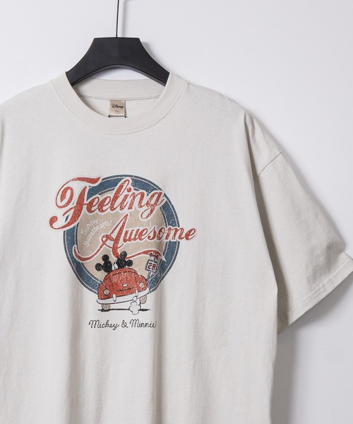 Disney(ディズニー)の「【15】〔Disney/ディズニー〕ミッキーマウス ユーズドライク バックプリント半袖Tシャツ(Tシャツ/カットソー・レディース・ブラック系1/ブラック系2/ホワイト系1/ホワイト系2・MEDIUM/LARGE/X-LARGE)」の2枚目の写真