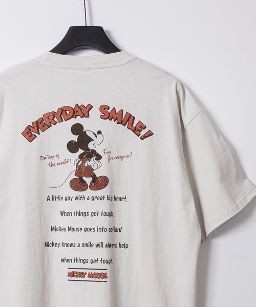Disney(ディズニー)の「【15】〔Disney/ディズニー〕ミッキーマウス ユーズドライク バックプリント半袖Tシャツ(Tシャツ/カットソー・レディース・ブラック系1/ブラック系2/ホワイト系1/ホワイト系2・MEDIUM/LARGE/X-LARGE)」の1枚目の写真