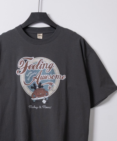 Disney(ディズニー)の「【15】〔Disney/ディズニー〕ミッキーマウス ユーズドライク バックプリント半袖Tシャツ(Tシャツ/カットソー・レディース・ブラック系1/ブラック系2/ホワイト系1/ホワイト系2・MEDIUM/LARGE/X-LARGE)」の3枚目の写真